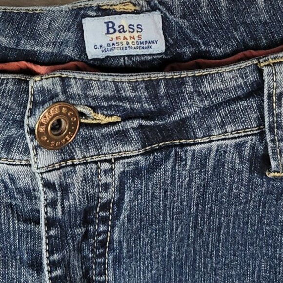 Bass Crop Jeans Blue Size 10 Zipper Button Pockets Straight Leg High Rise G.H. - Picture 6 of 7